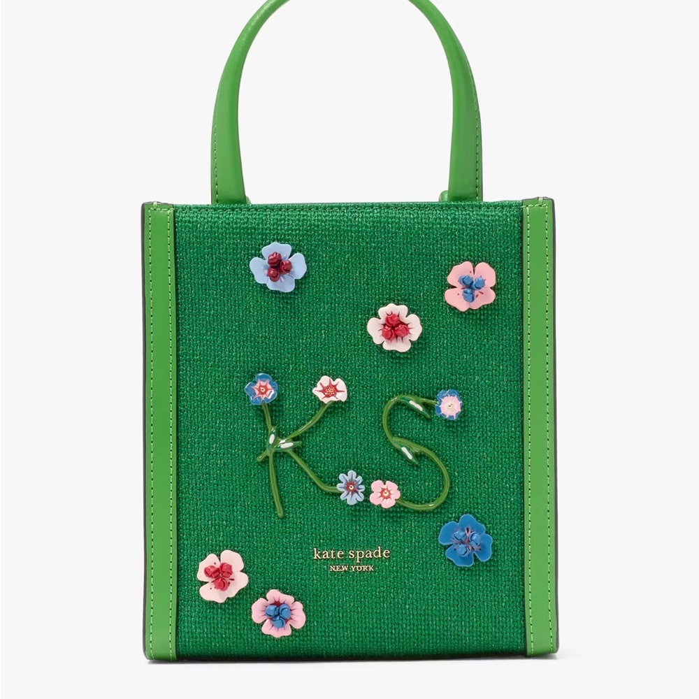Kate Spade Manhattan Floral Appliqué Mini Crossbody Tote NWT
